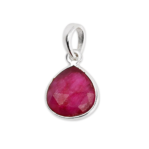 Anhänger Tropfen Chalcedon pink Mix&Match, versilbert / CONTIGO Fairtrade Onlineshop