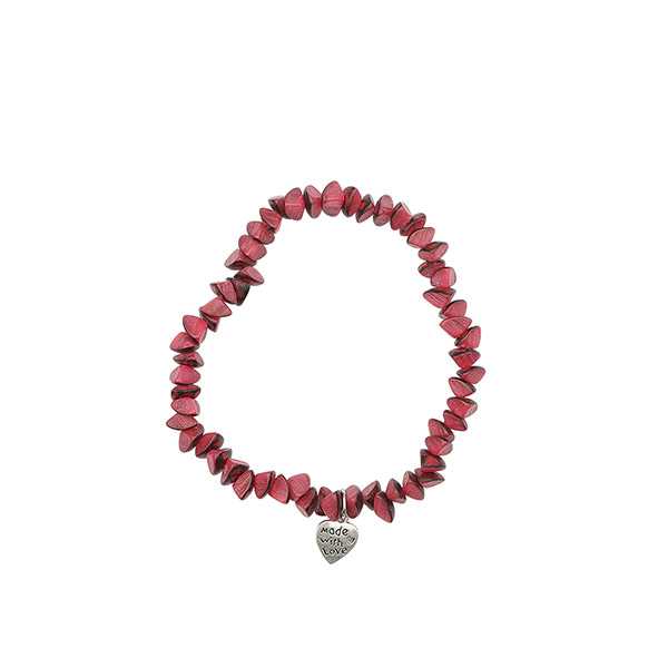 Armband elastisch Bits rot, Palmnuss