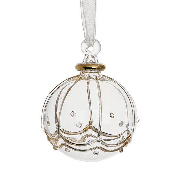 Glaskugel 6cm Rimal, transparent-gold