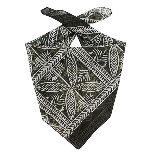 Bandana NATURAL LEAVES, multifunktionales Halstuch oder Haarband, 55x55 cm, Bio-Baumwolle, handgemacht