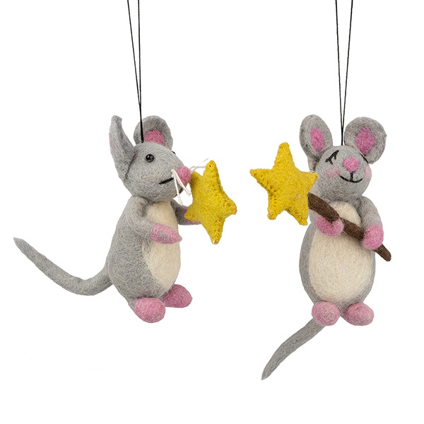 Dekoanhänger ZAUBERMAUS (Stückpreis), Wollfilz