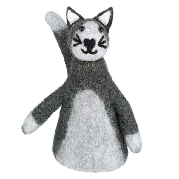 Eierwärmer KATZE grau, Wollfilz / CONTIGO Fairtrade Onlineshop