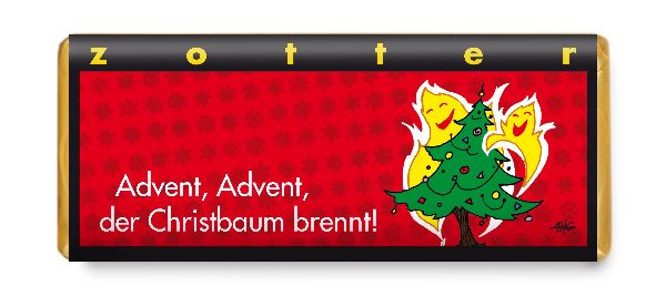 Zotter- Advent, Advent, der Christbaum brennt 70g BIO / CONTIGO Fairtrade Onlineshop