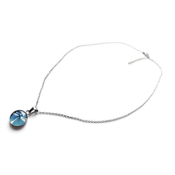 Halskette BLÜTE türkis, Edelstahl