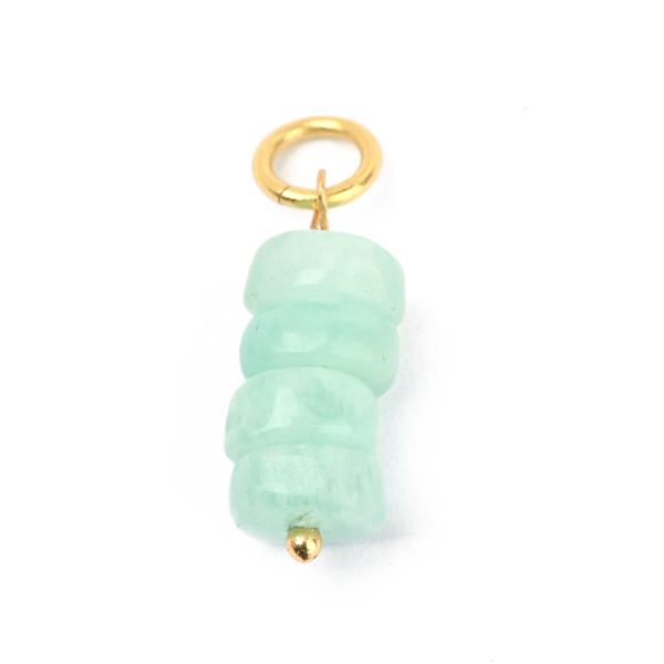 Anhänger, 4 Amazonit Steinchen, Mix&Match, 22K vergoldet / CONTIGO Fairtrade Onlineshop