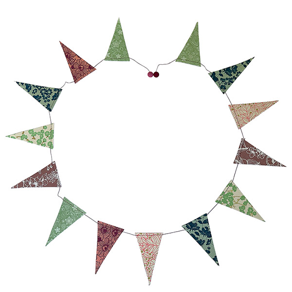 Girlande FÄHNCHEN bunt, 180 cm, Loktapapier handgeschöpft