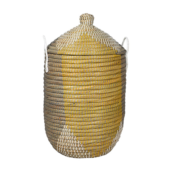 Wäschekorb 50cm OCRE plus Deckel, Kaisagras / CONTIGO Fairtrade Onlineshop