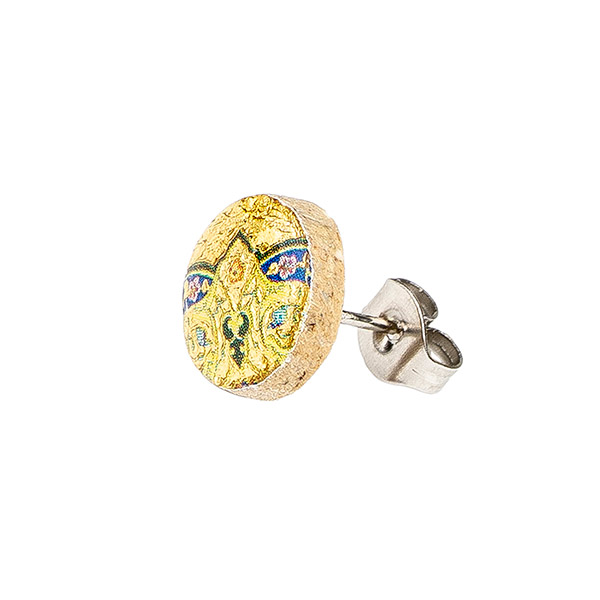 Ohrstecker rund Romance bunt-gold, Fliese