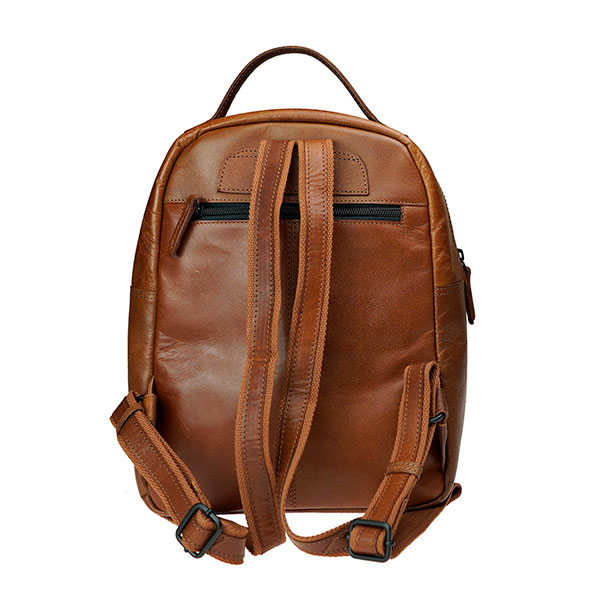 Rucksack Midi SPORTY chestnut, ECO-Ziegenleder / CONTIGO Fairtrade Onlineshop