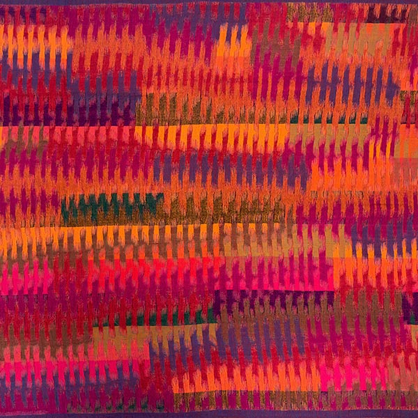 Wolldecke Plaid 200x140 IKAT, rot-orange-pink-mix,100%Wolle / CONTIGO Fairtrade Onlineshop