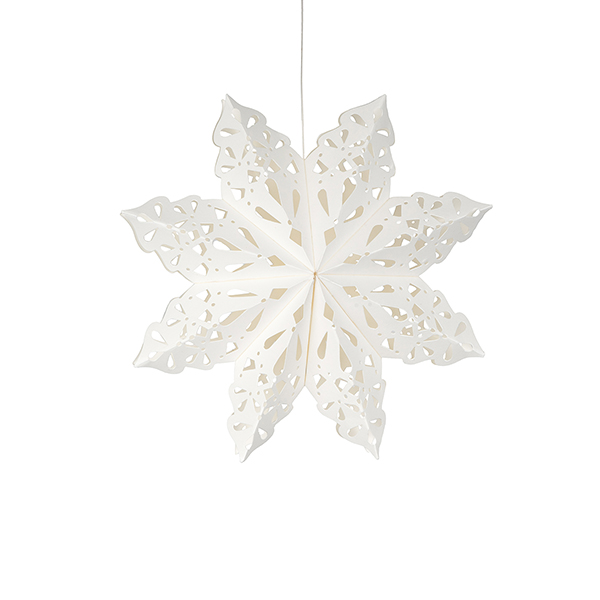 Faltstern Schneeflocke 23 cm, weiß, Papier