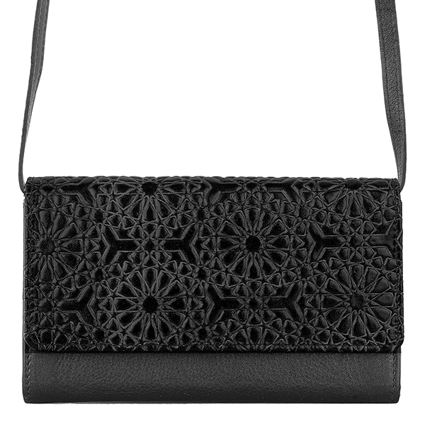 Abendtasche MAHAL schwarz, Ziegen-/ Rindsledermix