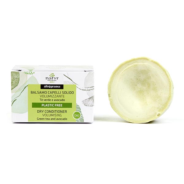 Fester Conditioner Grüner Tee und Avocado 50g, Bio, Naturkosmetik SONDERPREIS