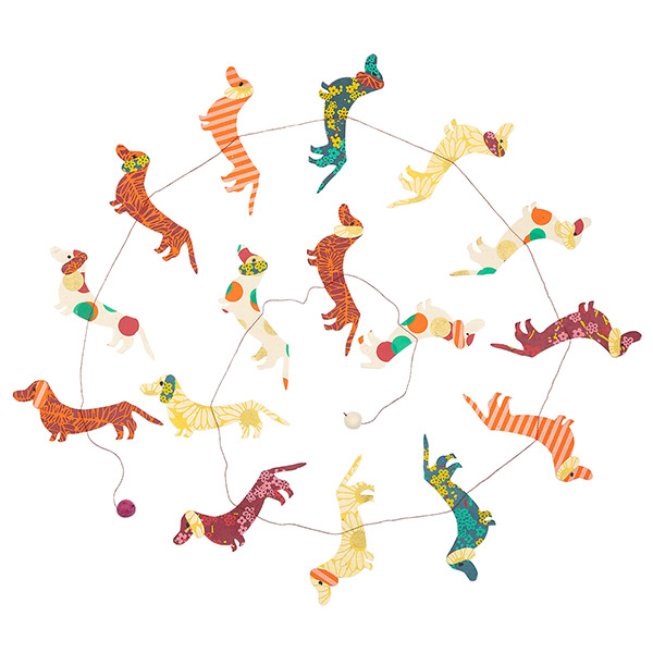 Girlande DACKEL bunt, 180cm, Loktapapier / CONTIGO Fairtrade Onlineshop