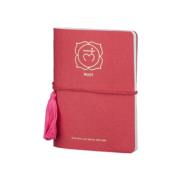 Notizbuch Chakra 18x13cm ROOT, Recyclingpapier handgeschöpft / CONTIGO Fairtrade Onlineshop