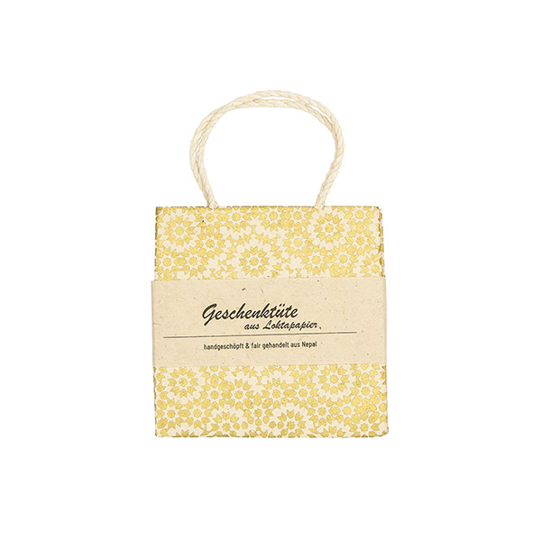 Geschenktüte XS MOSAIC, natur-gold, Loktapapier / CONTIGO Fairtrade Onlineshop