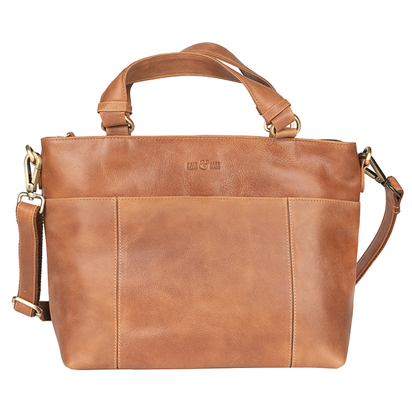 Handtasche CLARA  braun, Rindsleder