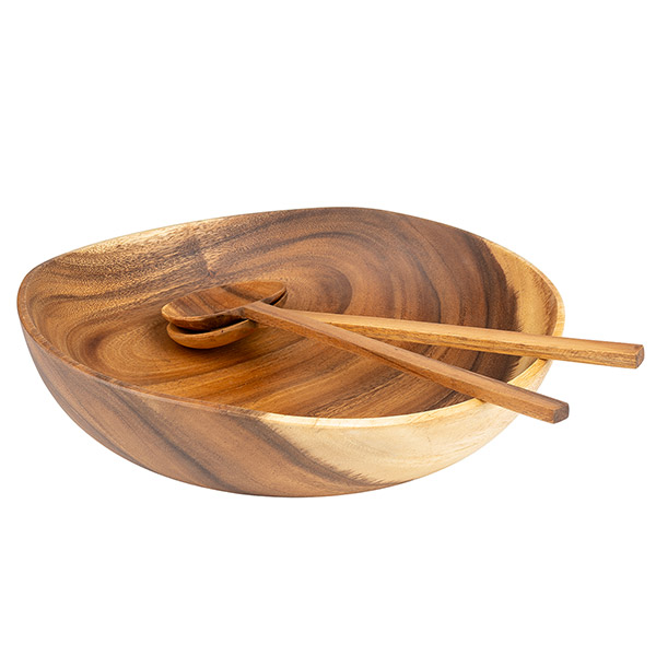 Schale FLARE LOW 30cm, Acaciaholz / CONTIGO Fairtrade Onlineshop