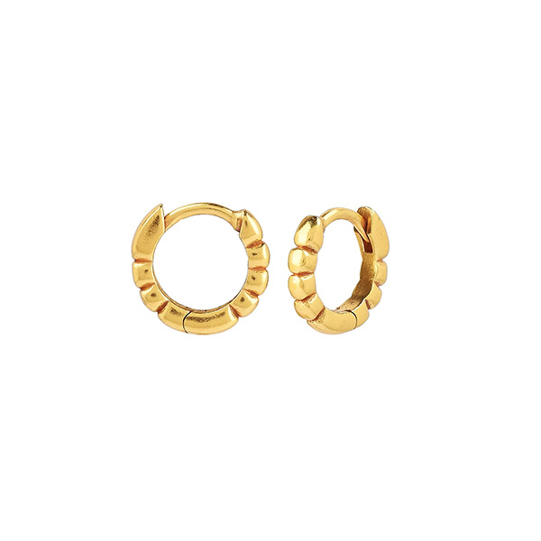 Ohrringe Creole BUBBLES, 1 cm, 22K vergoldet / CONTIGO Fairtrade Onlineshop