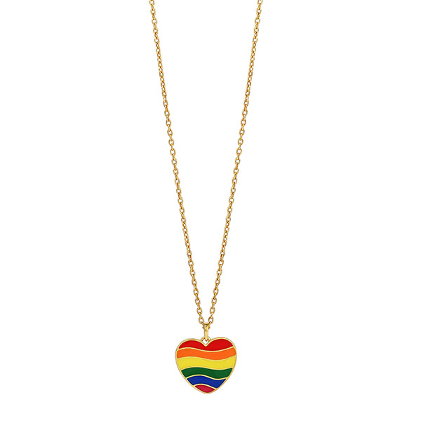 Halskette, Herz, RAINBOW, 22K vergoldet / CONTIGO Fairtrade Onlineshop