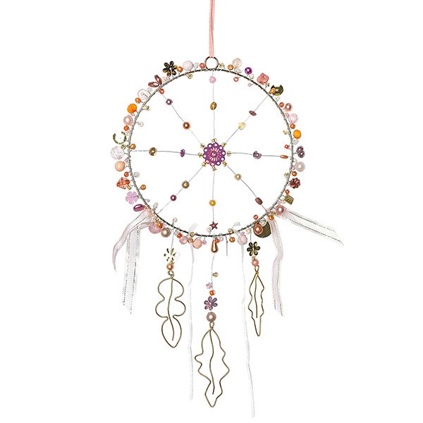 Perlendekoration TRAUMFÄNGER 13cm, puderrosa