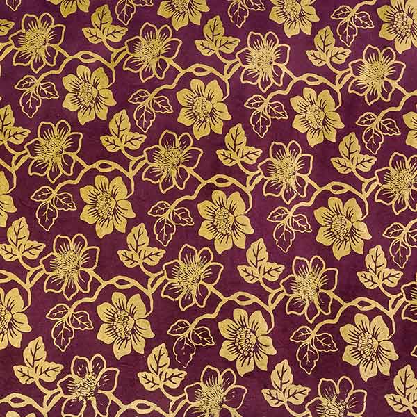LOKTA Papierbogen, handgemacht CHRISTROSE beere-gold