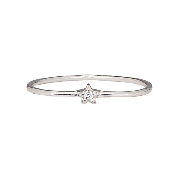 Ring Star Cubic Zirkonia weiß, 925er Sterling Silber