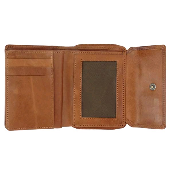 Börse Vintage-VINCE 13x10cm braun, Rindsleder / CONTIGO Fairtrade Onlineshop