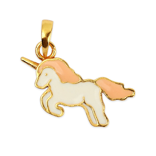 Anhänger EINHORN Emaille Mix&Match, 22K vergoldet / CONTIGO Fairtrade Onlineshop