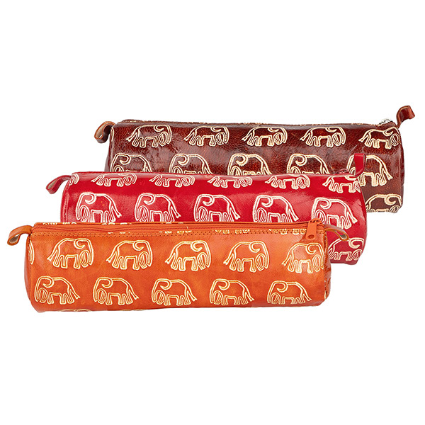 Stiftetasche Jumbo 22x6cm ELEFANT, Ziegenleder / CONTIGO Fairtrade Onlineshop