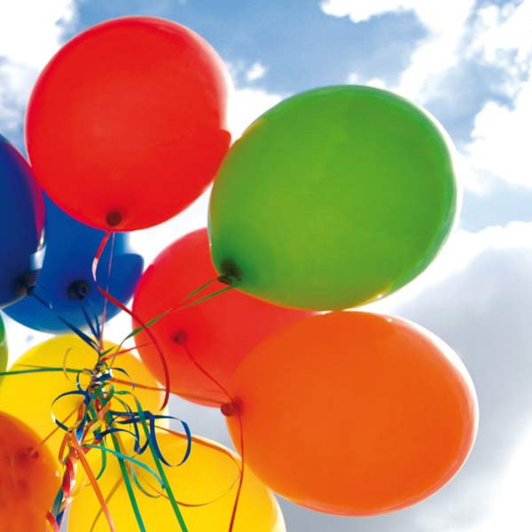 Grußkarte S Bunte Luftballons Grußkarte S Bunte Luftballons