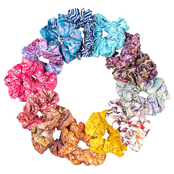 Haargummi SCRUNCHIE BATIK, Baumwolle, handbemalt