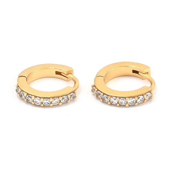 Creolen, Mini, 1 cm, Zirkonia, Mix&Match, 22K vergoldet / CONTIGO Fairtrade Onlineshop