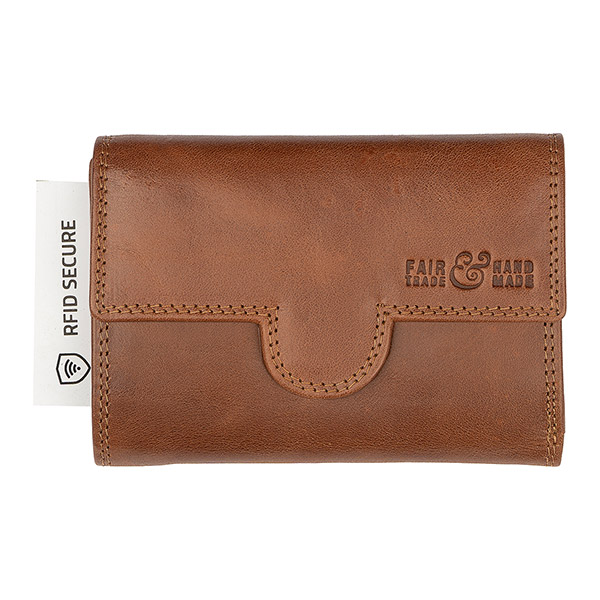 Börse LUXUS 9x13cm vintage braun RFID-secure, Rindsleder / CONTIGO Fairtrade Onlineshop