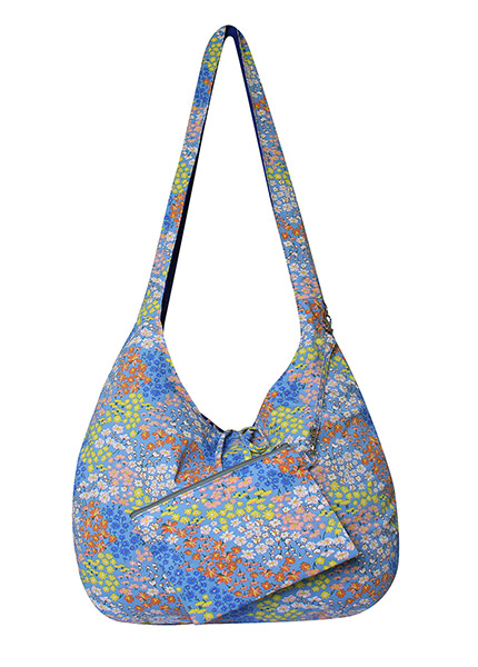 Wendetasche CORNFLOWER, blau-gelb, bedruckte Baumwolle / CONTIGO Fairtrade Onlineshop