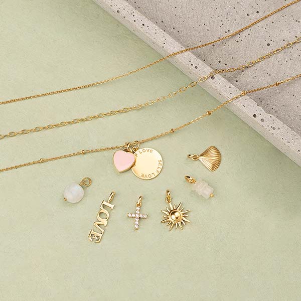 Anhänger, 4 Mondsteine, Mix&Match, 22K vergoldet / CONTIGO Fairtrade Onlineshop