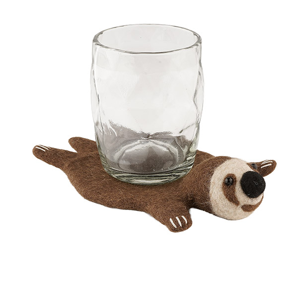 Glasuntersetzer FAULTIER, Wollfilz / CONTIGO Fairtrade Onlineshop