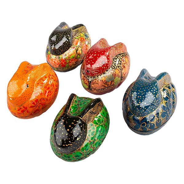 Dose Kaschmir HASE, handbemalt, Pappmaché / CONTIGO Fairtrade Onlineshop