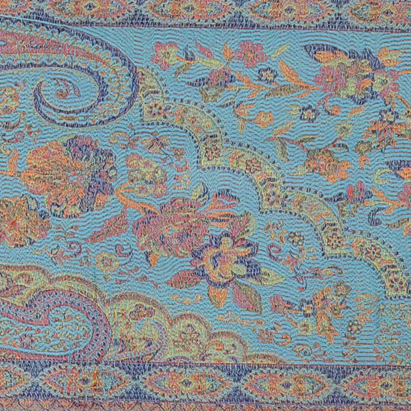 Schal PAISLEY türkis-orange-mix, 165x35cm, Seide / CONTIGO Fairtrade Onlineshop