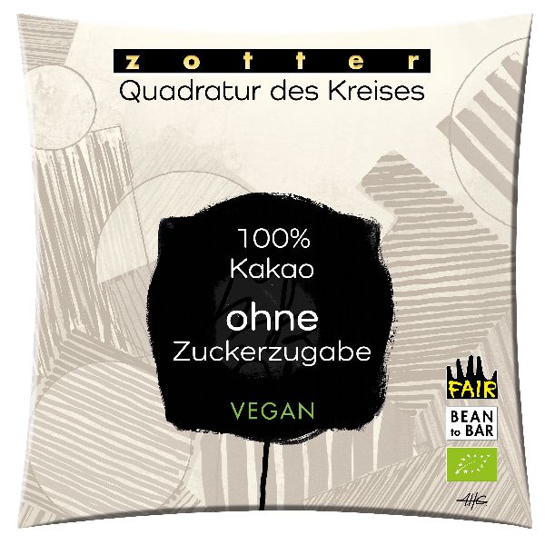 Quadratur 100% Kakao ohne Zuckerzugabe 70g BIO vegan / CONTIGO Fairtrade Onlineshop