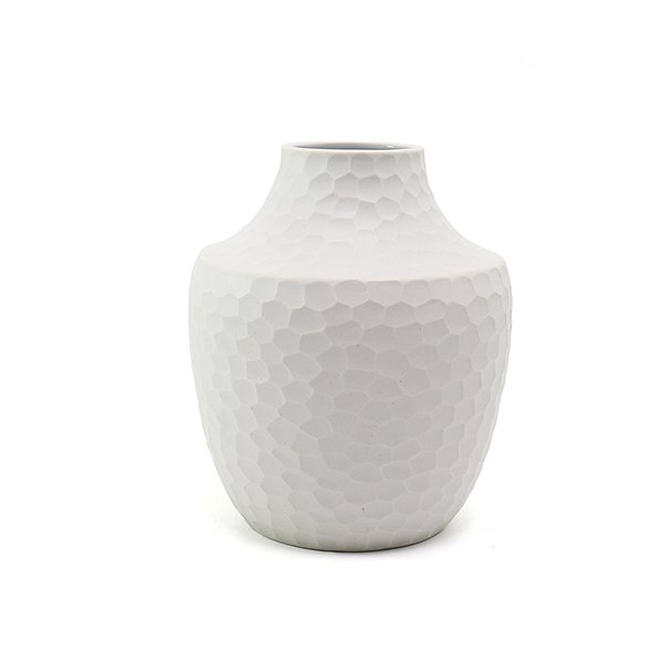 Vase INKA, 17 cm, weiß, handgemachte Keramik