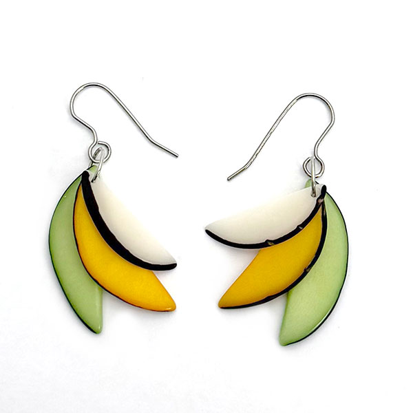 Ohrringe SLICES pastell mint, Tagua