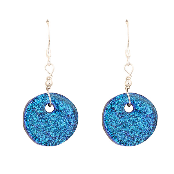 Ohrringe DICRO karibikblau, Glas und Silber / CONTIGO Fairtrade Onlineshop