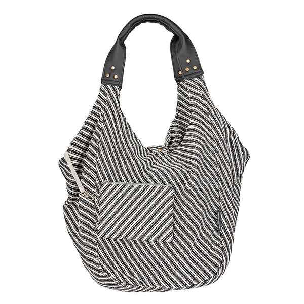 Tasche HOBOBAG black white stripes, schwarz-weiß, Wollmix
