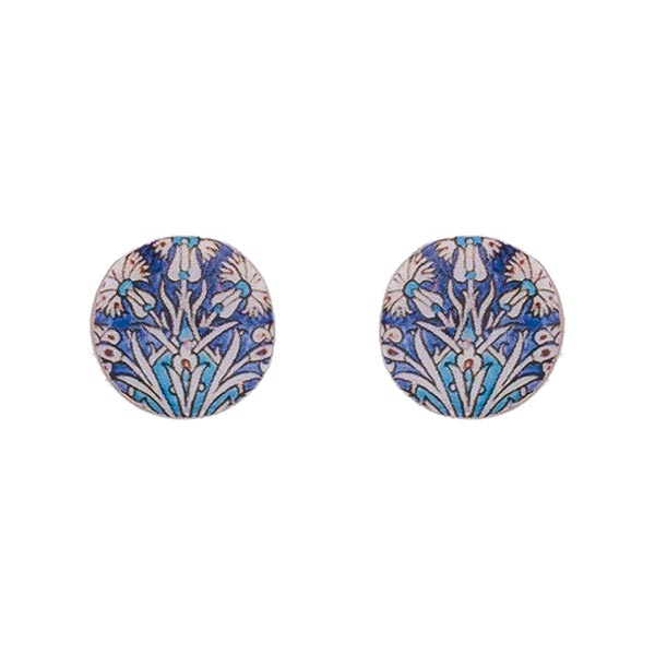 Ohrstecker Wasserpflanze Blautöne, Fliese