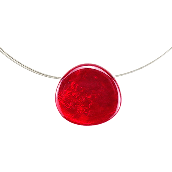 Halskette oval rot, Capiz / CONTIGO Fairtrade Onlineshop