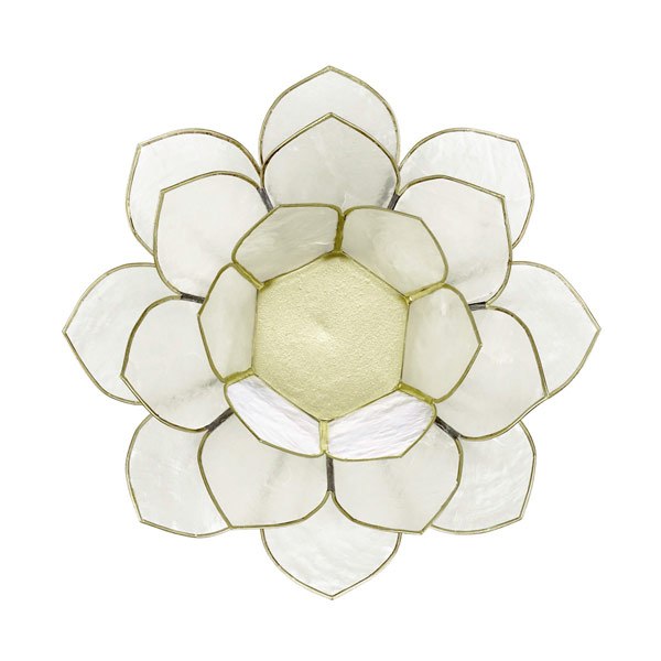 Kerzenhalter LOTUS 14cm weiß, Capiz / CONTIGO Fairtrade Onlineshop