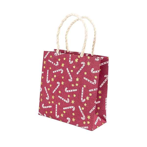 Geschenktüte XS ZUCKERSTANGE, beere-natur, Loktapapier / CONTIGO Fairtrade Onlineshop