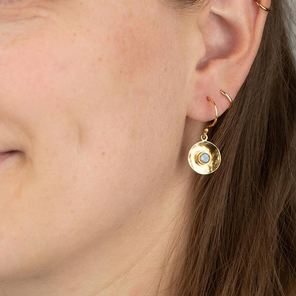 Ohrhänger, Labradorit, 22K vergoldet / CONTIGO Fairtrade Onlineshop