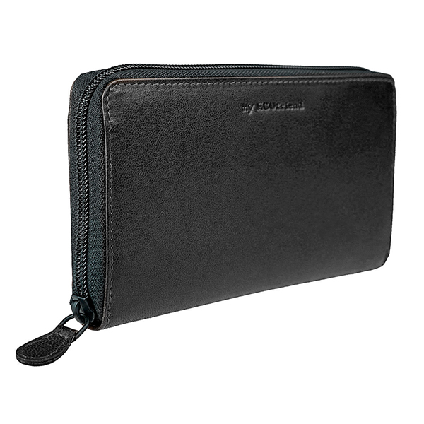 Brieftasche SPORTY ZIP schwarz, Ziegenleder / CONTIGO Fairtrade Onlineshop